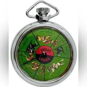Vintage Evens Equestrian Horse Race Game Pocket Stop Watch